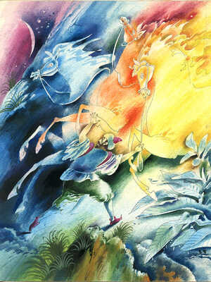 Борисов Анатолий Александрович (?). Лот из 28 иллюстраций к сказке "Синдбад-мореход"